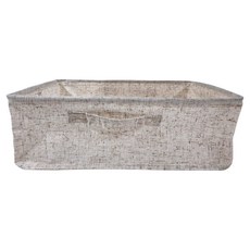 UdiLife 優的生活大師 森 棉麻 淺型 收納盒 中 59M, 棉麻色, 1個