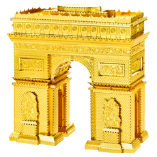 OPUS 東齊金工 3D立體金屬拼圖 DIY建築模型益智玩具 不鏽鋼 黃銅合金, 巴黎凱旋門, 1盒