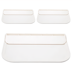 摺疊板置物架, PP材質, 附背膠, 白色, 3個