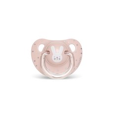 suavinex 蘇維妮 Hygge 兔子款矽膠奶嘴, 拇指型安撫奶嘴 預防口水堆積, 第1階段(0-6個月), 18個月以上, 粉色, 1入