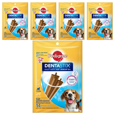 Pedigree 寶路 DentaStix 潔牙骨 14支裝, 原味, 344g, 5包
