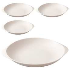 Ahtty home 圓形餐盤 米色, 24.3cm, 4個, Dinner Plate