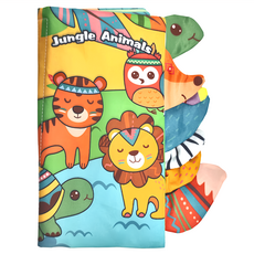 維京國際股份有限公司 尾巴布書 叢林動物, 立體尾巴設計 鍛鍊寶寶觸覺感知, 內含BB按壓發聲器和響紙 增添趣味, 不掉色印染技術