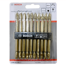 BOSCH 博世 台灣公司貨 螺絲起子頭組 110mm 金色 10支, 1組