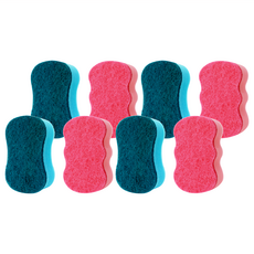 comet 雙面海綿菜瓜布 粉色 + 藍色, 2個, 4組