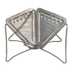 OUTSY 304不鏽鋼焚火台式折疊咖啡濾杯/濾架, 安心材質 輕巧便攜 附收納袋, 銀色, 1個