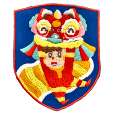 A-ONE 匯旺 地標造型刺繡 7.5x6cm 刺繡貼布, 台灣舞獅, 1個