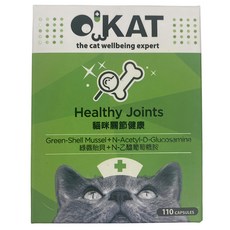 O'KAT 美喵人生 綠唇貽貝 + N-乙醯葡萄糖胺, 110顆, 關節健康, 1罐