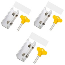 窗戶安全鎖 Y202 安全鎖2.5 x 2.4 x 6cm + 六角鑰匙3.4 x 5cm + 防磨墊片6.5 x 2.4cm 雙孔 黑色 65g, 3組