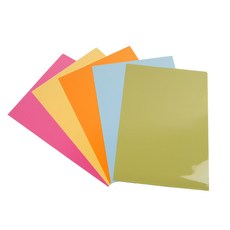 DATABANK 三田文具 A4 粉彩色加厚透明L型文件夾 厚度0.18mm，10入4包，文件整理好幫手, E-310-27A, 1組