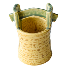 SAWATOUKI 佐和陶瓷 織部提型小花器 日本製 90ml, 黃色, 1個