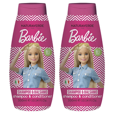 NATURAVERDE 芭比女孩系列 乳油木果雙效洗髮潤髮露, 300ml, 2瓶