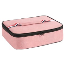 iSFun 扁款方型 大容量手提保冷保溫便當包, 1個, 粉色