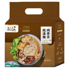 A-MAR NOODLES 阿瑪乾麵 肉骨茶燉湯麵, 純素 VEGAN, 130g, 3包