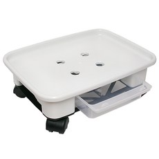 plafarm 移動式方型花盆底座 5號 白色, 40.5 x 28 x 8cm, 1個