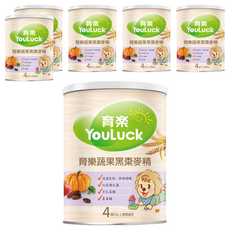 YouLuck 育樂 黑棗麥精, 促進食慾 排便順暢 4個月以上寶寶適用, 黑棗, 280g, 6罐