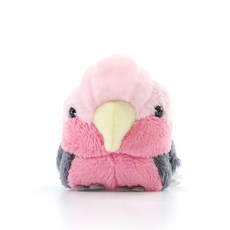 迷你鸚鵡動物絨毛沙包娃娃 粉紅鳳頭鸚鵡玩偶 柔軟舒適, 1入