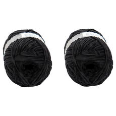 Linea 天鵝絨針織線 Set 2捲 95公尺 黑色 聚酯纖維 韓國製