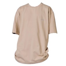 KZM OUTDOOR s07 剪裁短袖上衣 舒適透氣, M, 卡其