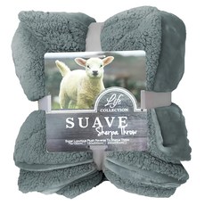 寢室安居 法蘭絨 + 羊羔絨雙層暖暖被 純色系列 1350g, 挪威藍