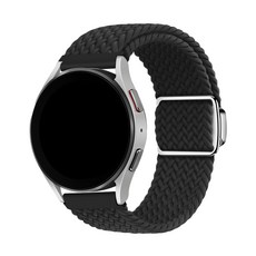 SPACE SHIELD Galaxy Watch 相容 磁吸編織錶帶 20mm, 黑色, 1個