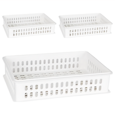 DECOSIN 系統籃子 A4 白色 簡約風收納籃 文件整理好幫手, 3個, 330 x 240 x 75 mm