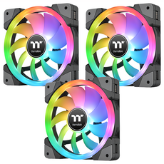 曜越 Thermaltake SWAFAN EX12 RGB 磁吸快接水冷排風扇 三入組, 高效散熱, 靜音, 多種燈效模式, CL-F143-PL12SW-A, 黑色, 1組