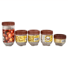 LocknLock 樂扣樂扣 新概念儲物罐5件套, 透明, 1組