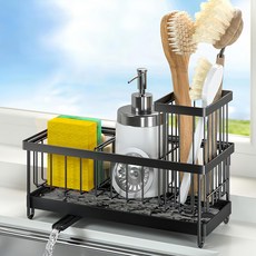 AHOYE 廚房水槽瀝水架, 黑色, 1個