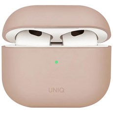 UNIQ Lino素色簡約液態矽膠藍牙耳機保護套 AirPods4, 粉色, 1個