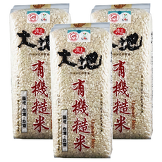 池上多力米 池上大地 有機糙米，保留米糠層及胚芽，富含膳食纖維、蛋白質、維生素B群及E群，台灣台東原產, 1.5kg, 3包