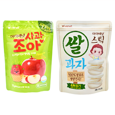 ivenet 寶貝點心 6個月以上, 原味+蘋果, 45g, 1組