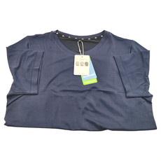 CHEAUCHI 巧奇 COOL涼V領中性素T 100%尼龍, 闇夜藍