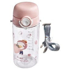 PUKU 藍色企鵝 Tritan 直飲水壺 330ml/500ml, 掀蓋揹帶, Tritan晶透材質, 粉色, 1個