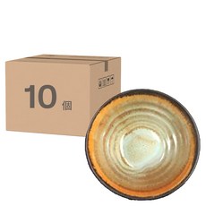 TATUNG 大同磁器 窯變飯碗, 黑色 + 金釉, 10個