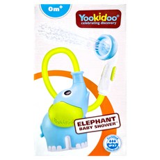 Yookidoo 戲水玩具 嬰兒洗澡玩具, 小象蓮蓬頭 藍色, 1盒