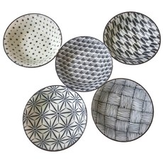 AWASAKA 粟坂 KOMON 和風配菜小碗5入組, 直徑16.5x5cm, 混色, 1組