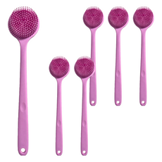 新升級好好握洗澡刷背刷 輕量款, 矽膠+尼龍材質, 粉紅佳人, 1支, 6支