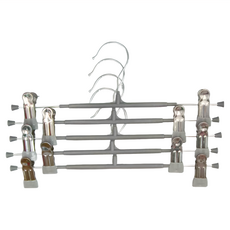 mohe 木暉居家 可調節無痕防滑帶夾褲裙架20入組 0.09kg, 灰色, 1組