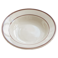 沐慕家居 咖啡線條餐具 大深盤, 22.3cm, 陶瓷, 混合色, 1個