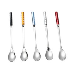 生活King 王樣 滿天星咖啡匙/布丁匙/甜點匙 Set 6支, 430不鏽鋼, 長13.1公分 x 寬1.9公分, 顏色隨機