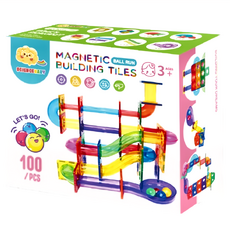 SCIENCEBABY 球道組, 磁性積木片，100片裝，ABS無毒塑料, 彩色管, 1組