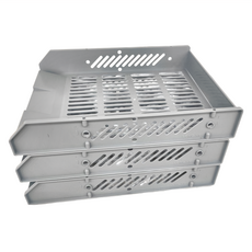 LONG HO 龍和文具 公文架 DR 423-GY 340*260*235mm HPS塑膠, 灰色, 3層