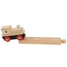 KCFriends 小鎮火車頭軌道組 木製小火車 豐富火車組配件, 木色, 1組