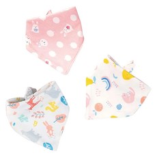 ilody 針織三角巾 Set 3條, 雙層加厚面料, A類品質0螢光劑, 柔軟親膚, 43*32*21cm, D組 北極之光, 1組