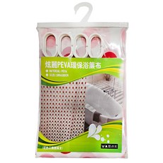 綠舍家居 炫麗PEVA環保浴簾布 180 x 180 cm, 1個, 紅色 + 藍色