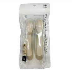 Simba 小獅王辛巴 美味兒童叉匙組 湯匙 + 叉子 + 收納盒 6個月以上適用, 杏茶色, 1組