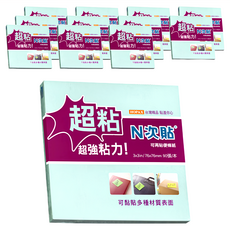N次貼 超粘可再貼便條紙,藍色,1組,12本