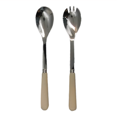 SABRE PARIS 沙拉叉匙組 不鏽鋼壓克力材質 27cm 法國製, 象牙色, 1組