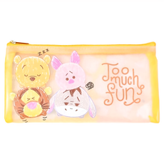 TSUM TSUM 寬版磨砂萬用包, 迪士尼家族/公主家族/手繪史迪奇/手繪米奇米妮/手繪奇奇蒂蒂/手繪維尼家族, 長19公分, 高9公分, 1入